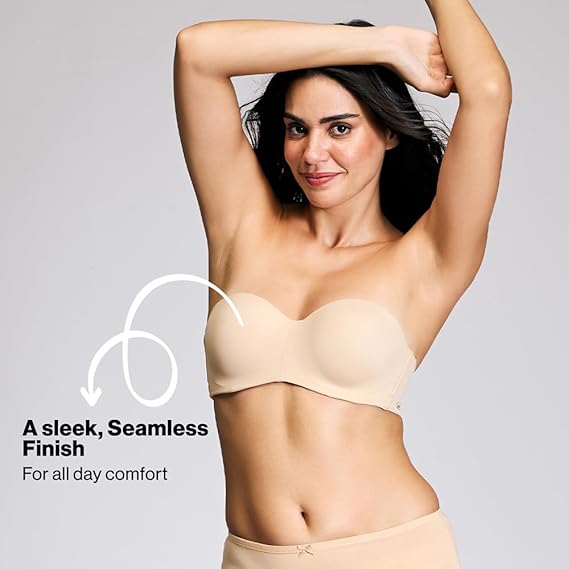 NYKD Women’s Strapless Bra D. Purple – NYB027 Wire-Free, Full Coverage, Comfortable Fit